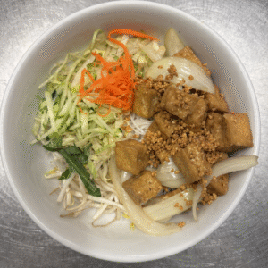 Vermicelli with stir-fried tofu