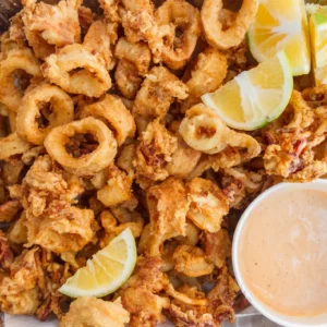 Crispy calamari-tray