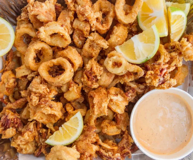 Crispy calamari-tray